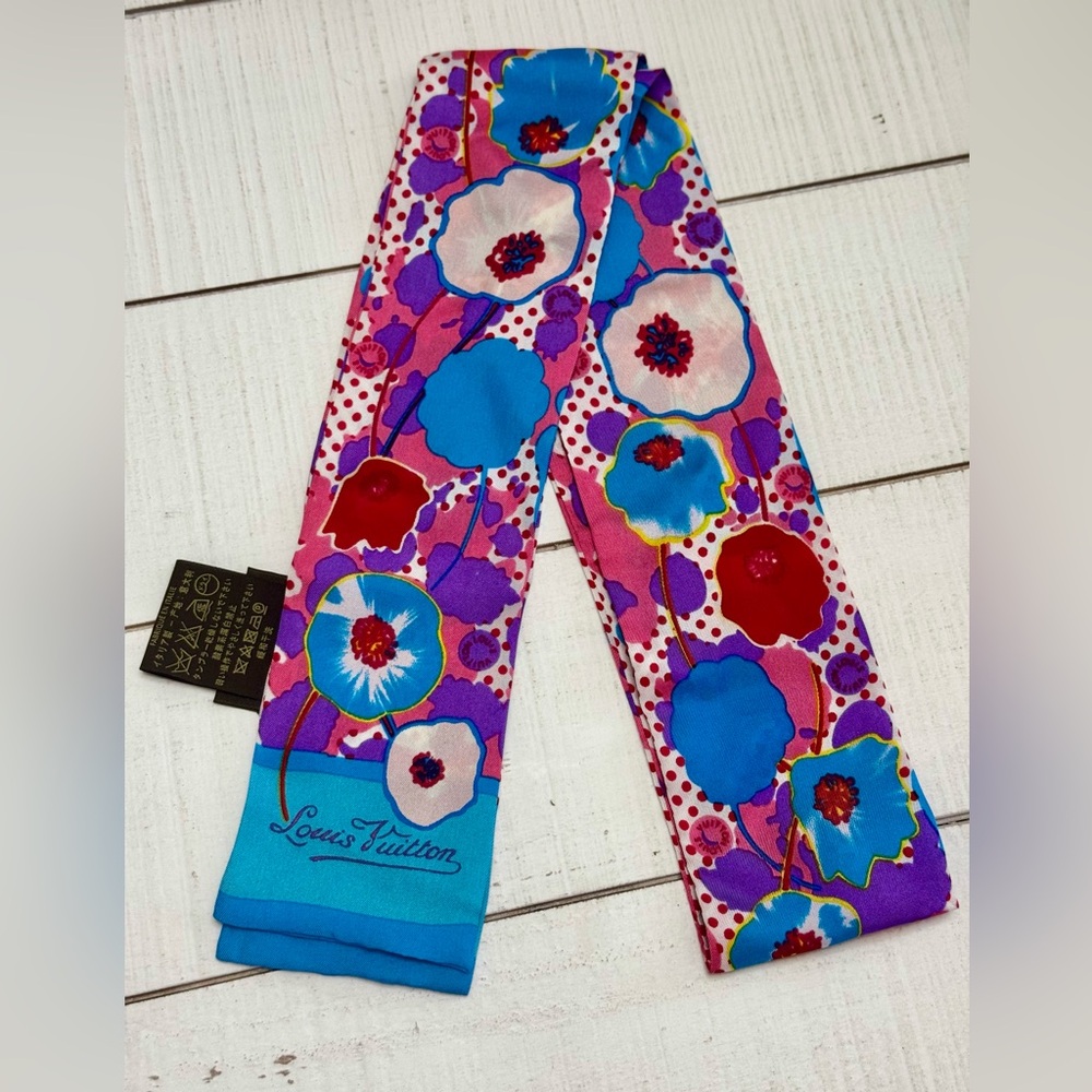 Louis Vuitton Floral Silk Bandeau Scarf